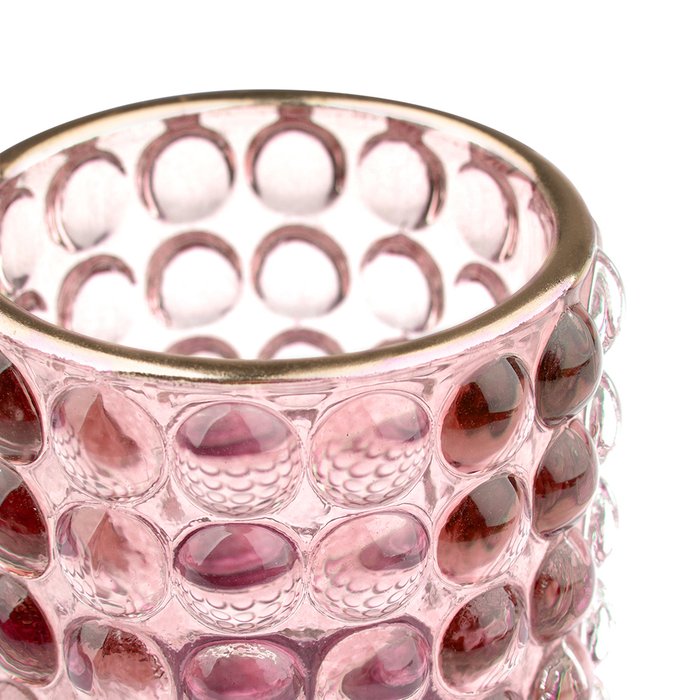 Декоративный подсвечник М из цветного стекла розового цвета - купить Подсвечники по цене 476.0
