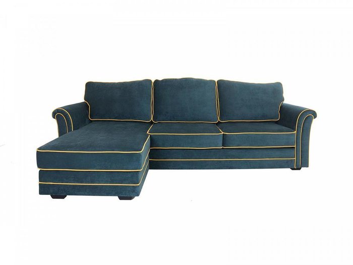 Угловой диван-кровать Sydney с оттоманкой синего цвета