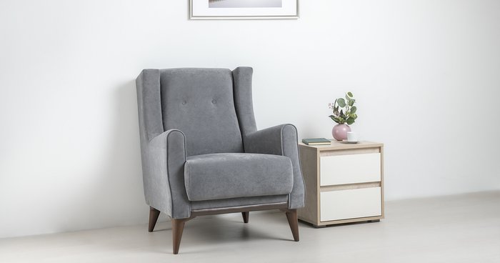 Кресло Плимут светло-серого цвета - купить Интерьерные кресла по цене 14572.0