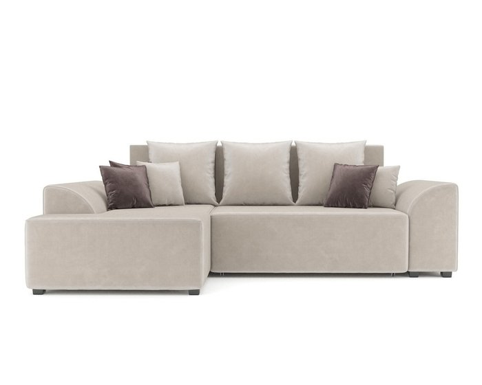 Угловой диван-кровать Каскад светло-бежевого цвета левый угол - купить Угловые диваны по цене 47990.0