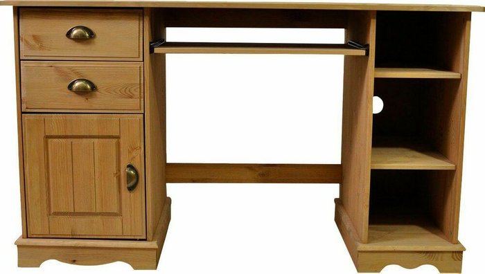 Письменный стол из массива сосны Клаудия бежевого цвета - купить Письменные столы по цене 29000.0