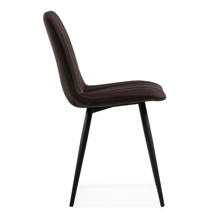 Стул Дани коричневого цвета на черных ножках - лучшие Обеденные стулья в INMYROOM