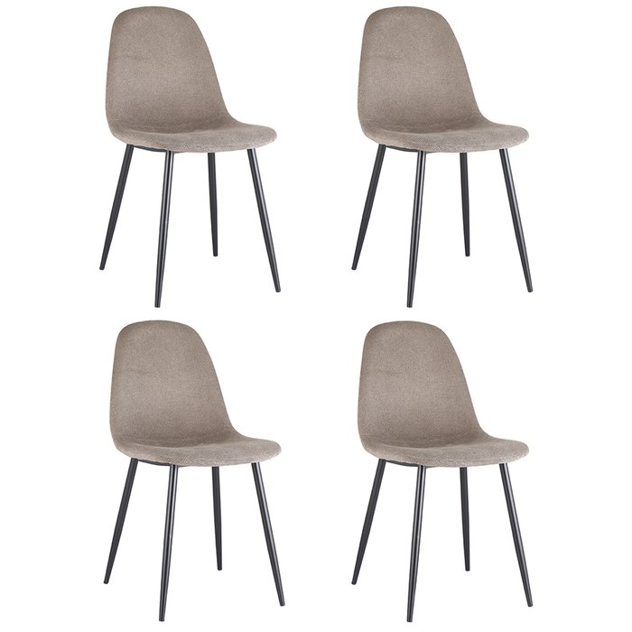 Набор из четырех стульев Breeze серо-коричневого цвета