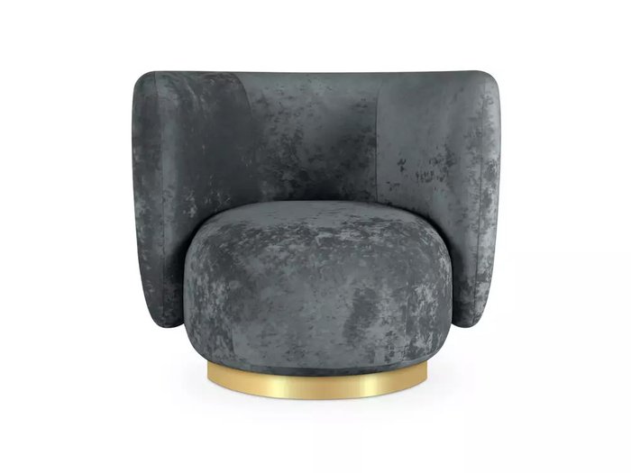 Кресло Lucca темно-серого цвета с золотым основанием  - купить Интерьерные кресла по цене 59040
