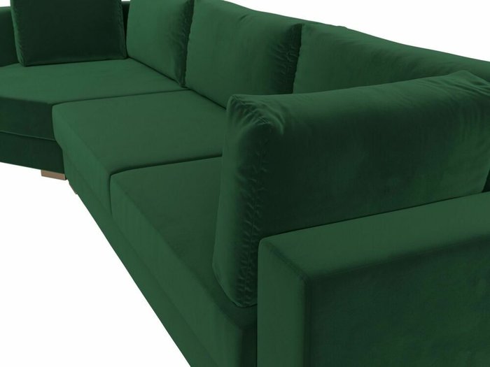 Угловой диван-кровать Лига 026 зеленого цвета левый угол - лучшие Угловые диваны в INMYROOM