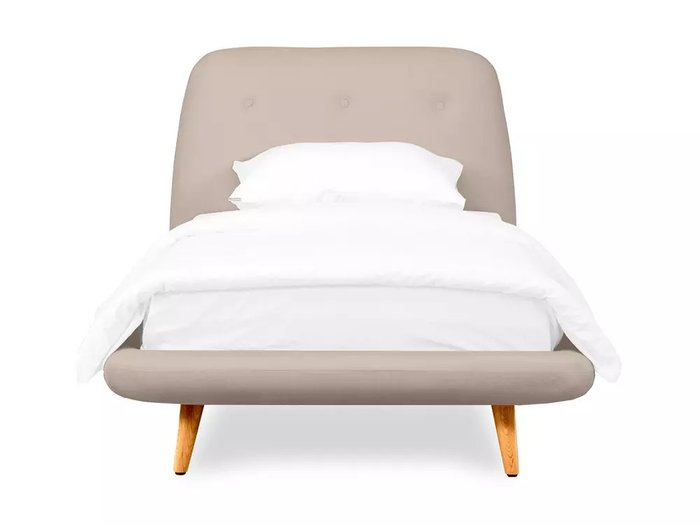 Кровать Loa 90х200 темно-бежевого цвета без подъемного механизма - лучшие Кровати для спальни в INMYROOM