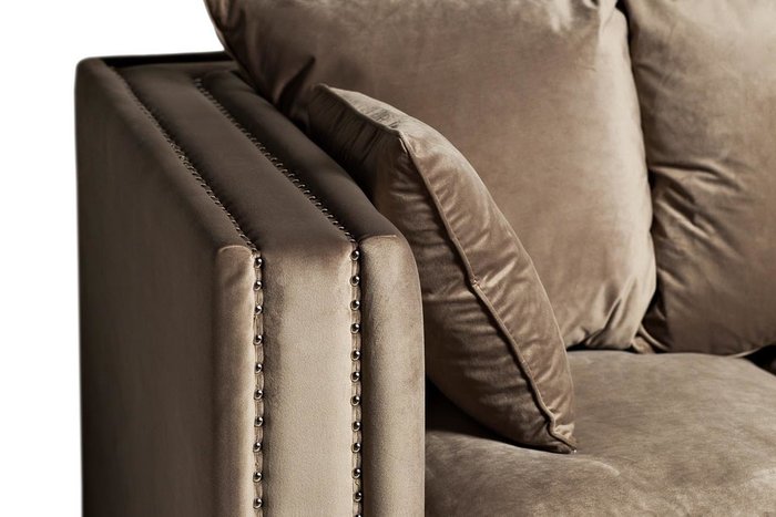 Диван трехместный с обивкой из велюра серого цвета - лучшие Прямые диваны в INMYROOM