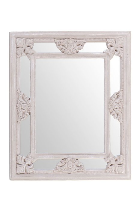 Зеркало настенное Эпоха белого цвета - лучшие Настенные зеркала в INMYROOM