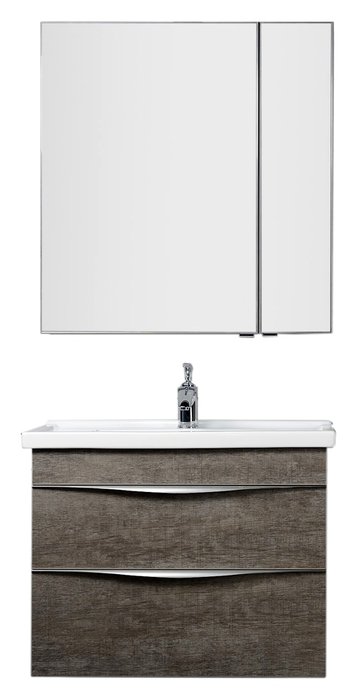 Зеркало-шкаф Эвора темно-коричневого цвета - купить Шкаф-зеркало по цене 20191.0