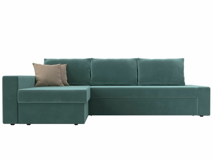 Угловой диван-кровать Версаль бирюзового цвета левый угол - купить Угловые диваны по цене 47999.0