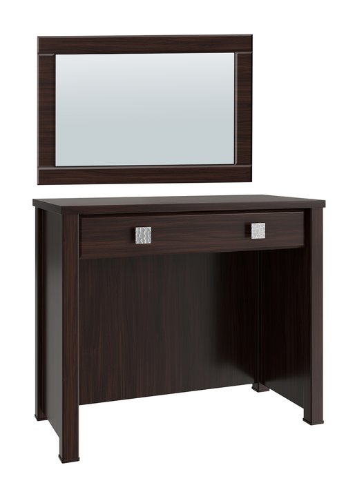 Комплект туалетный стол с зеркалом Изабель темно-коричневого цвета