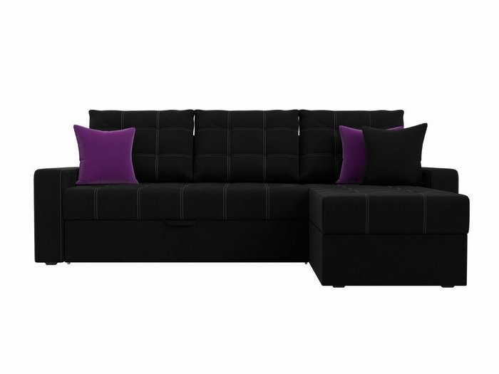 Угловой диван-кровать Ливерпуль черного цвета правый угол - купить Угловые диваны по цене 39999.0