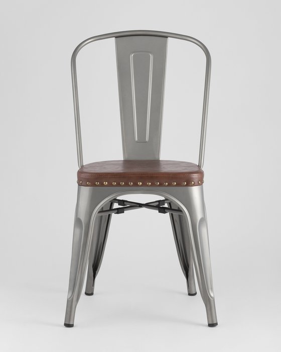 Обеденный стул Tolix Soft серебристого цвета - купить Обеденные стулья по цене 4599.0