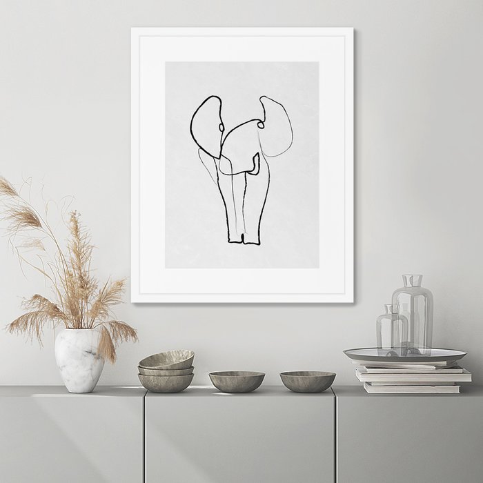 Репродукция картины в раме Elephant - лучшие Картины в INMYROOM