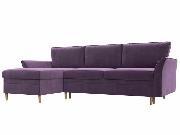 Угловой диван-кровать София сиреневого цвета левый угол
