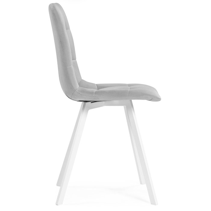 Стул Чилли светло-серого цвета с белыми ножками - лучшие Обеденные стулья в INMYROOM