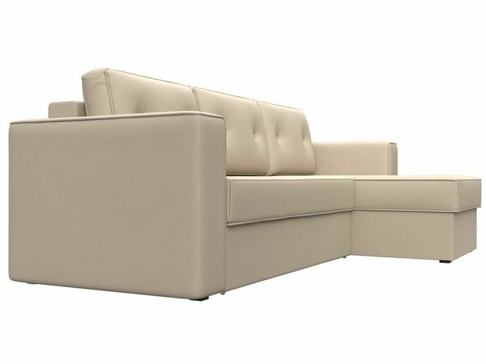 Угловой диван-кровать Принстон бежевого цвета правый угол (экокожа) - лучшие Угловые диваны в INMYROOM