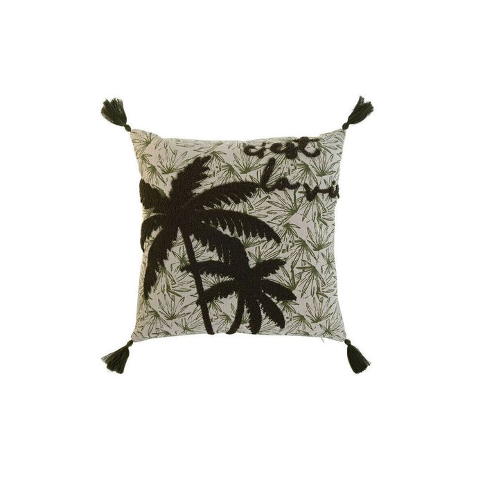 Декоративная подушка Boho 45x45 бежево-зеленого цвета