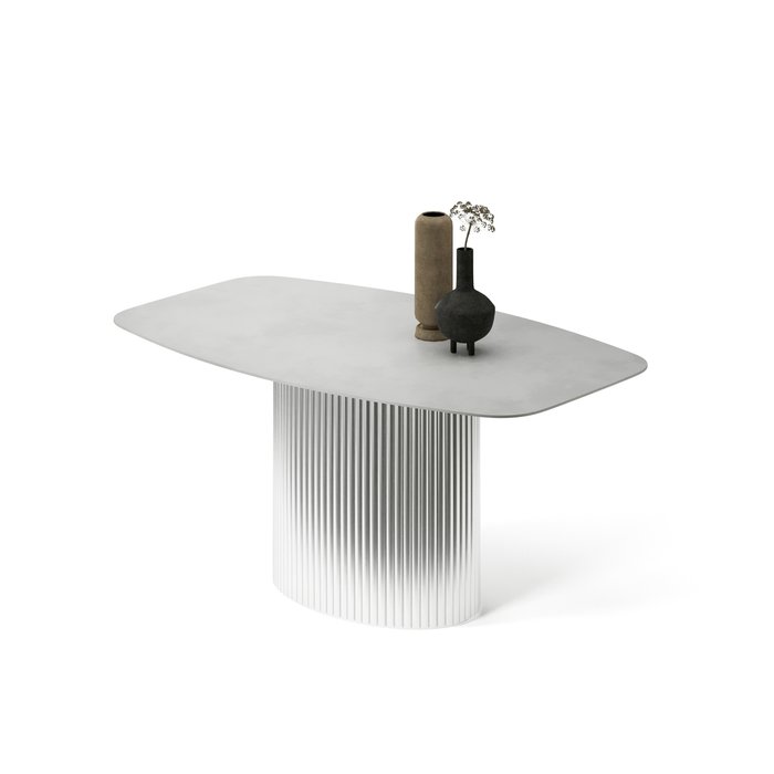 Обеденный стол прямоугольный Эрраи серебристого цвета - купить Обеденные столы по цене 89700.0