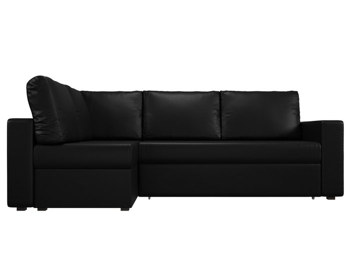 Угловой диван-кровать Оливер черного цвета (экокожа) левый угол - купить Угловые диваны по цене 48999.0