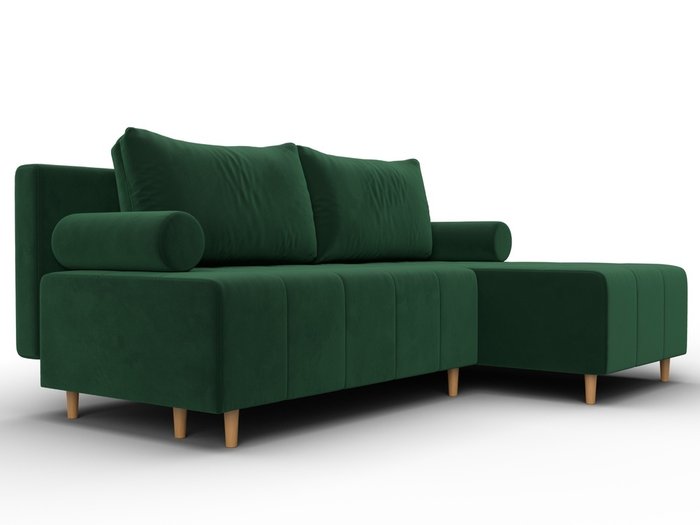 Угловой диван-кровать Лига-102 темно-зеленого цвета  - лучшие Угловые диваны в INMYROOM