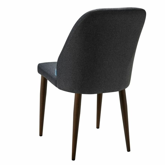 Стул Alen темно-серого цвета с коричневыми ножками - лучшие Обеденные стулья в INMYROOM