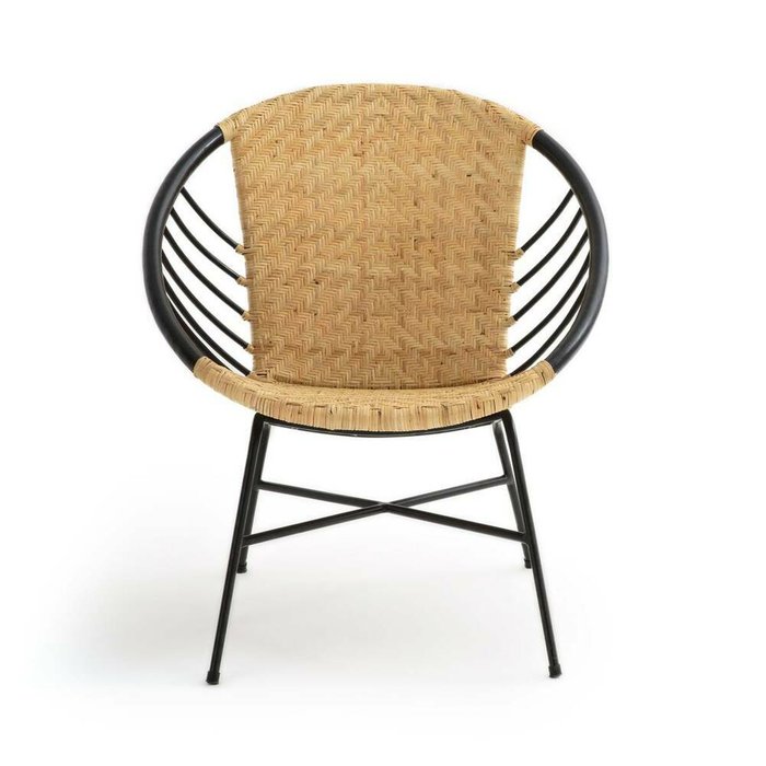 Кресло-шар из ротанга и металла Nihove бежевого цвета - купить Интерьерные кресла по цене 23034.0