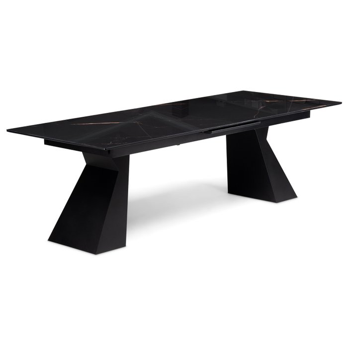 Раскладной обеденный стол Денхольм черного цвета