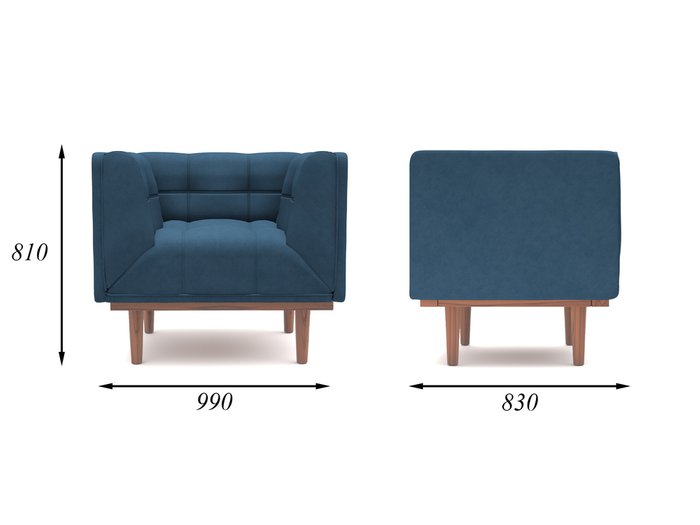Кресло Грандис синего цвета - купить Интерьерные кресла по цене 34990.0