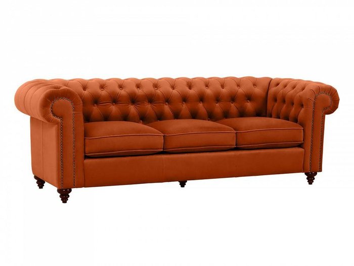 Диван Chester Classic терракотового цвета - купить Прямые диваны по цене 106830.0