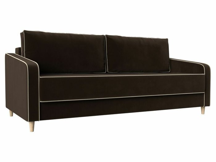 Прямой диван-кровать Варшава коричневого цвета