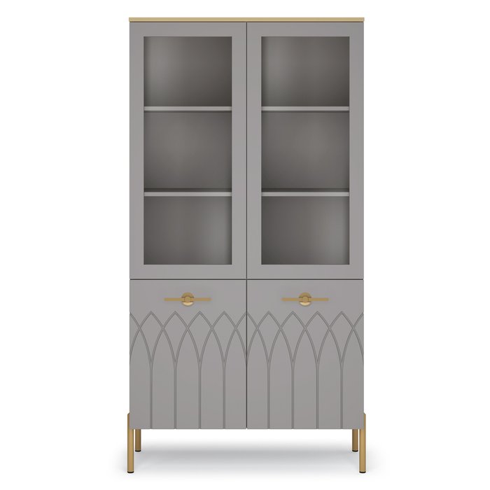 Книжный шкаф Капри-2 серого цвета - купить Книжные шкафы по цене 29930.0