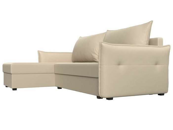 Угловой диван-кровать Лига 004 бежевого цвета угол левый (экокожа) - лучшие Угловые диваны в INMYROOM
