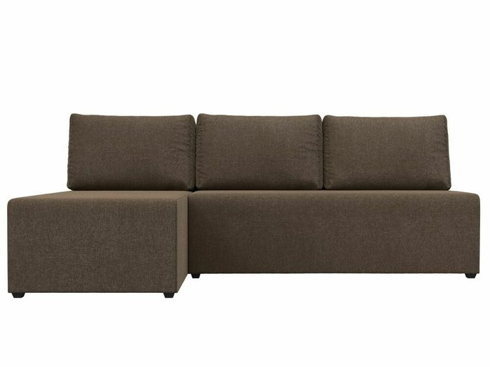 Угловой диван-кровать Поло коричневого цвета левый угол - купить Угловые диваны по цене 21999.0