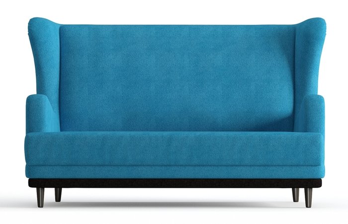Диван прямой Грэмми в обивке из велюра голубого цвета  - купить Прямые диваны по цене 17990.0