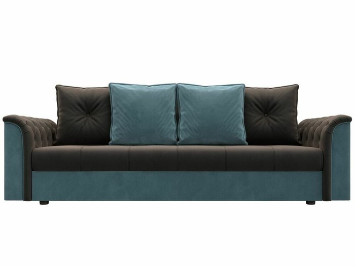 Диван-кровать Сиеста бирюзово-коричневого цвета - купить Прямые диваны по цене 41999.0