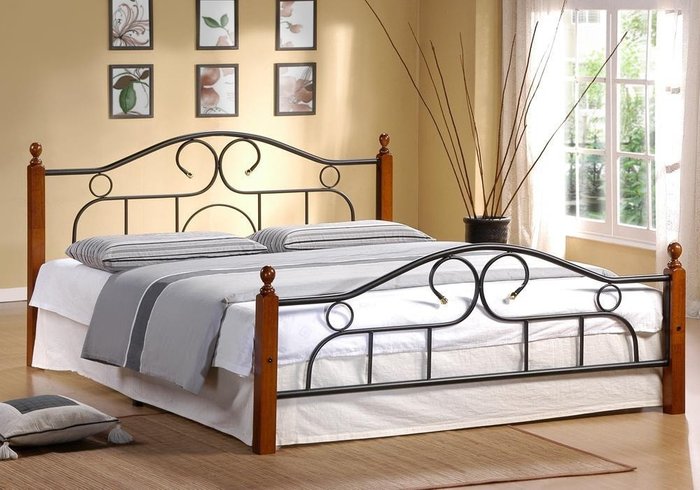 Кровать Queen 160х200 черно-коричневого цвета  - лучшие Кровати для спальни в INMYROOM