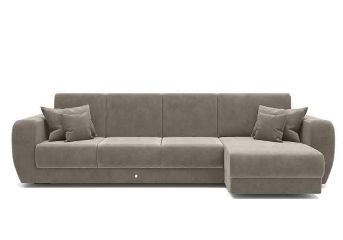 Угловой диван-кровать серо-бежевого цвета