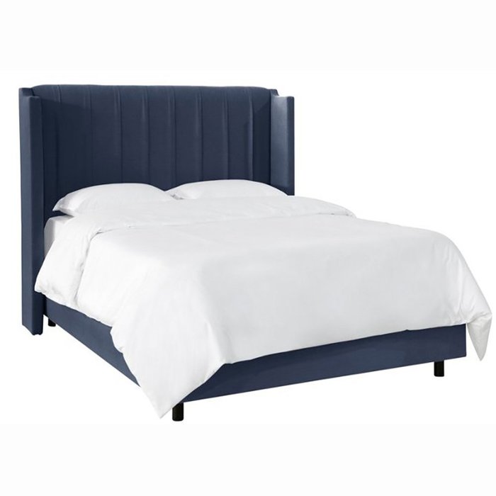 Кровать Margo Wingback темно-синего цвета 180x200  - купить Кровати для спальни по цене 127000.0