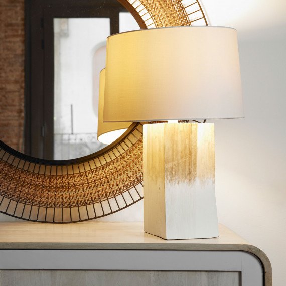 Настольная лампа Scalm с абажурорм серо-оливкового цвета - лучшие Настольные лампы в INMYROOM