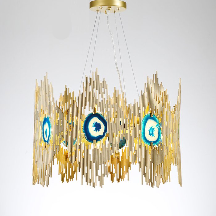 Подвесной светильник Boho с металлическим плафоном золотого цвета - лучшие Подвесные люстры в INMYROOM