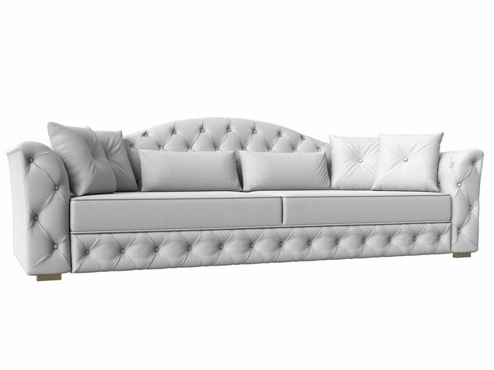 Прямой диван-кровать Артис белого цвета (экокожа)