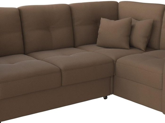 Угловой диван-кровать Манхеттен Light brown коричневого цвета - лучшие Угловые диваны в INMYROOM