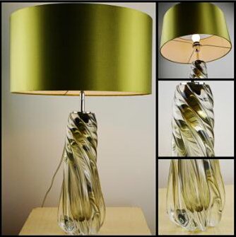 Настольная лампа с абажуром зеленого цвета - купить Настольные лампы по цене 43510.0
