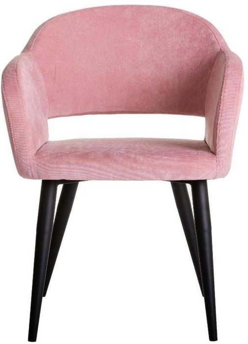 Стул Oscar розового цвета с черными ножками - лучшие Обеденные стулья в INMYROOM