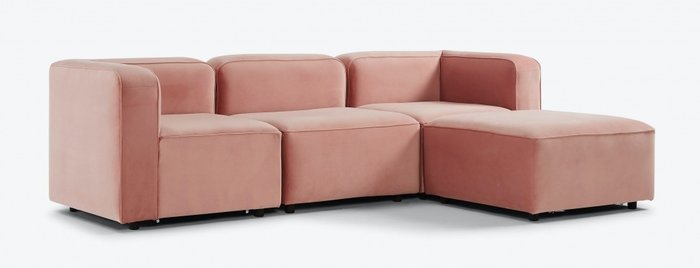 Модульный угловой диван розового цвета - купить Угловые диваны по цене 115800.0