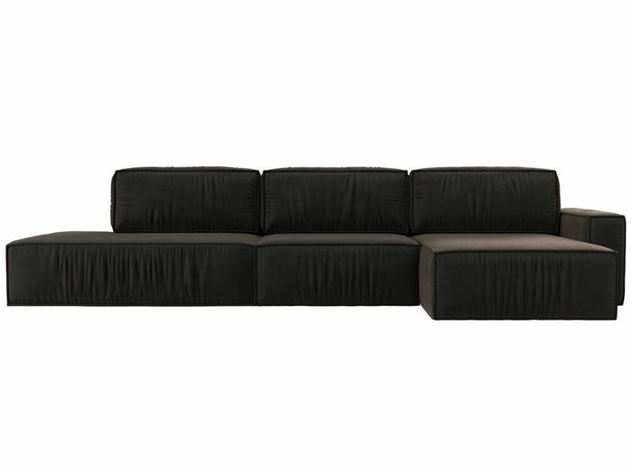 Угловой диван-кровать Прага модерн лонг коричневого цвета правый угол - купить Угловые диваны по цене 105999.0