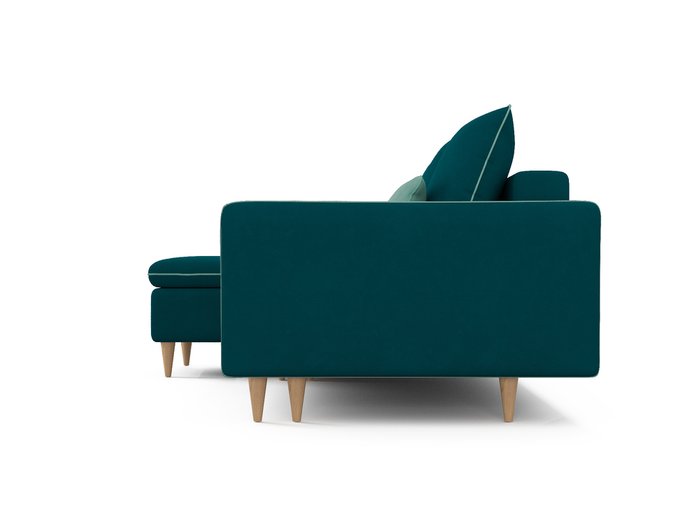 Угловой диван-кровать левый Ron сине-зеленого цвета - лучшие Угловые диваны в INMYROOM