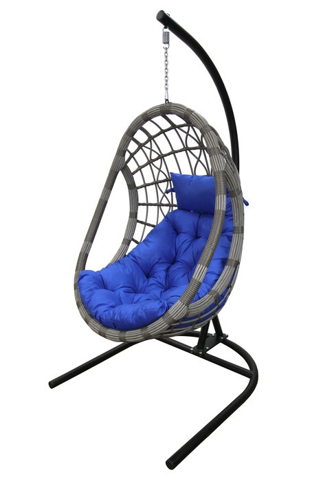 Кресло подвесное Ривьера серо-синего цвета
