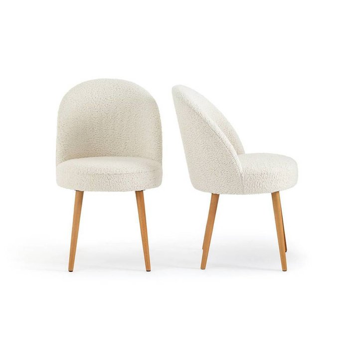 Комплект из двух стульев с отделкой малой пряжей Quilda светло-бежевого цвета - купить Обеденные стулья по цене 30899.0